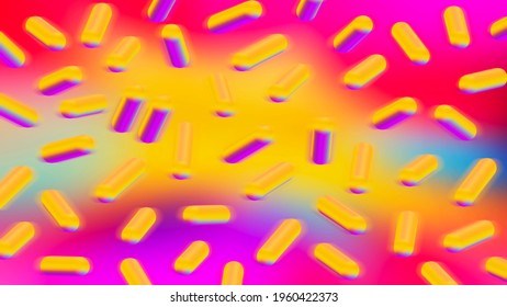 Colorful Abstract 3D Illustration Pils Background Design 