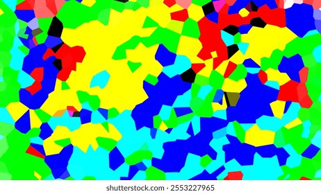 Colorful abstract art featuring a vibrant mosaic of geometric shapes in red, blue, yellow, and green. Perfect for adding a splash of energy and creativity to your spaces. - Powered by Shutterstock