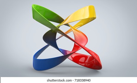 Colorful Abstract Art Sculpture - 3D Illustration