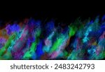 Colorful abstract background. Dynamic abstract flames on a black background. Multicolored flashes. Imitation of watercolor or oil painting. Illustration.