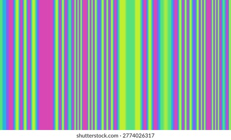 A colorful abstract background featuring a gradient of vertical stripes in shades of pink, blue, green, and yellow, creating a dynamic visual effect.