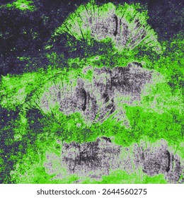 Colorful abstract composition featuring footprints and dynamic surface marks, evoking motion and expression
