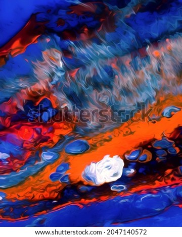 Colorful Abstract Fluid Painting, Color, Paint Flow Background. Illustration of Various Colors Magic Art