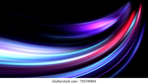 Colorful Abstract  Radiant Flash. Explosion Hyper Acceleration Race For Speed In Futuristic Outer Space.