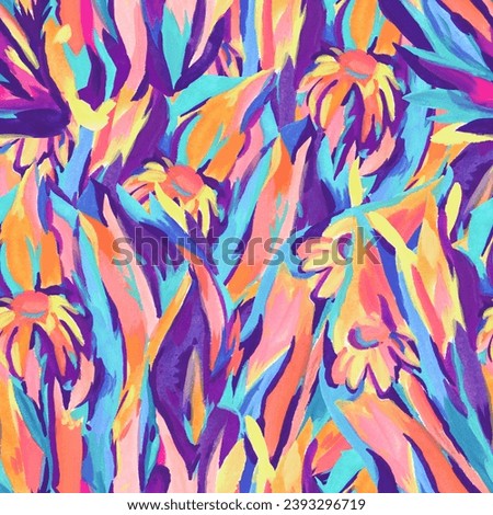 Colorful abstract seamless pattern for textile and fabric.