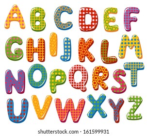 Colorful Alphabet Letters Polka Dot Pattern Stock Vector (Royalty Free ...