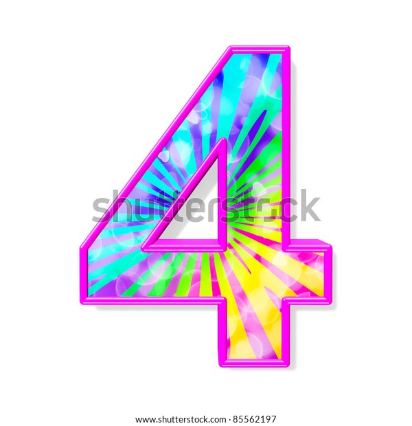 Colorful Alphabet Number 4 Stock Illustration 85562197