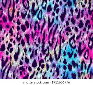 Colorful Animal Print. Leopard Textile Pattern. 