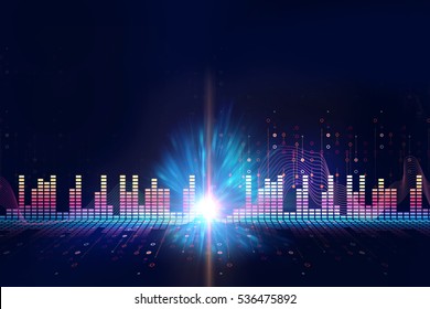 colorful Audio waveform abstract technology background ,represent digital equalizer technology