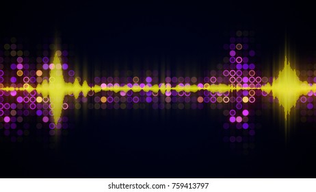 Colorful audio waveform equalizer. Computer generated abstract technology background
