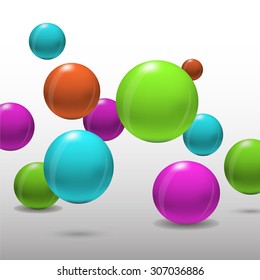 Colorful background with bouncing balls for your design