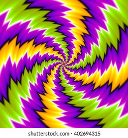 Colorful  background with spirals (spin illusion)