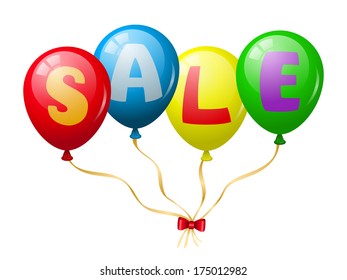 Colorful balloons sale promotion isolated  illustration
