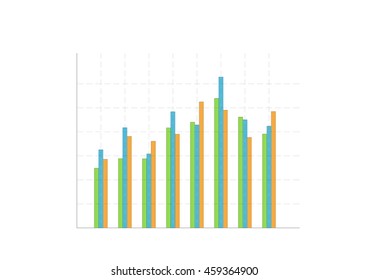 Colorful Bar Charts On White Background Stock Illustration 459364900 ...