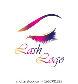 Colorful Beautiful lash logo design