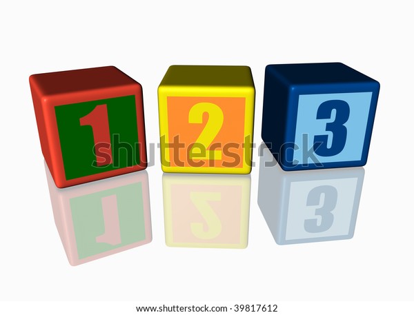 Colorful Blocks 123 Numbers Reflected On のイラスト素材 39817612