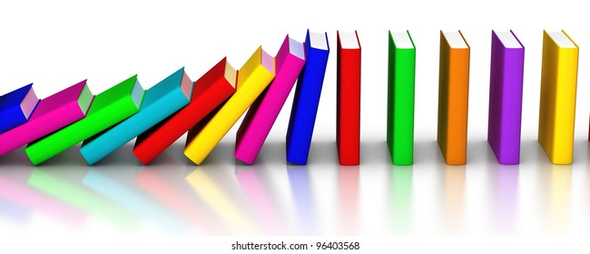 Colorful Books Domino Effects.