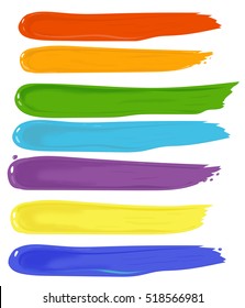 Colorful Brush Strokes Clipart Stock Illustration 518566981 | Shutterstock