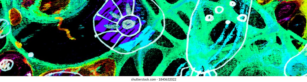 Colorful Cancer T Cell. Neon Probiotic Bacteria Background. Vivid Cancer Gene Therapy. Flu Germ. Bacteria Electron. Cough Virus. Black Circle.