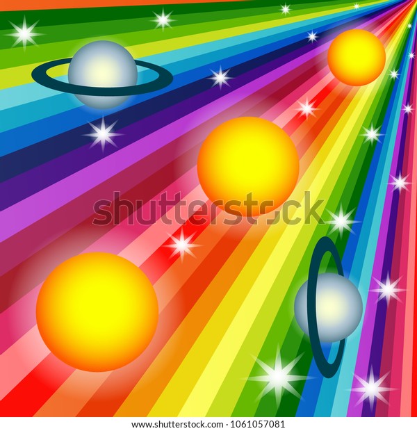 Colorful cartoon\
fantasy planets\
background