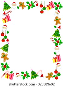 Colorful Christmas Frame / Border With Different Clip Arts