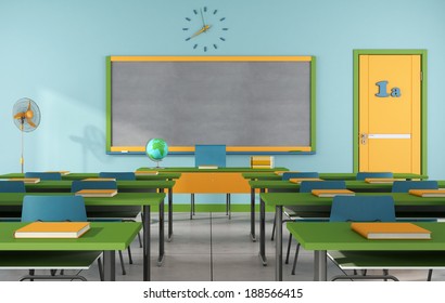 Colorful Classroom Without Student - Rendering