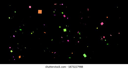 Colorful Confetti In Black Background