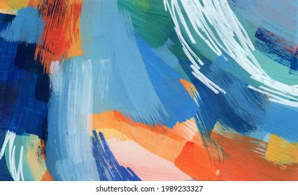 Colorful contemporary art. Versatile artistic background for creative design projects: posters, banners, invitations, cards, websites, wallpapers. Raster image. Modern painting.