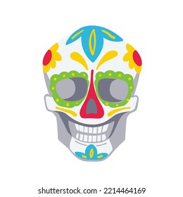 Colorful Designs On The Skull For The Macabre Holiday