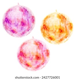 Colorful disco ball watercolor illustration.  - Powered by Shutterstock