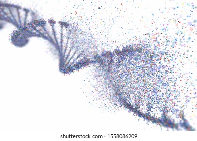 Colorful DNA molecule. Structure of the genetic code. Genetic Syndrome and Genetic Disorder, 3D illustration of science concept.