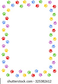 Colorful Dog Paw Print Frame Border Stock Illustration 325382612 ...