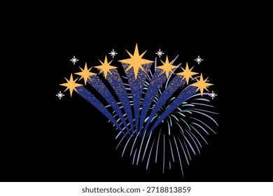 Colorful fireworks exploding in the night sky, celebrating moments and special events