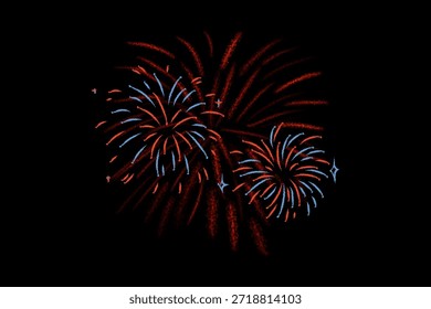 Colorful fireworks exploding in the night sky, celebrating moments and special events