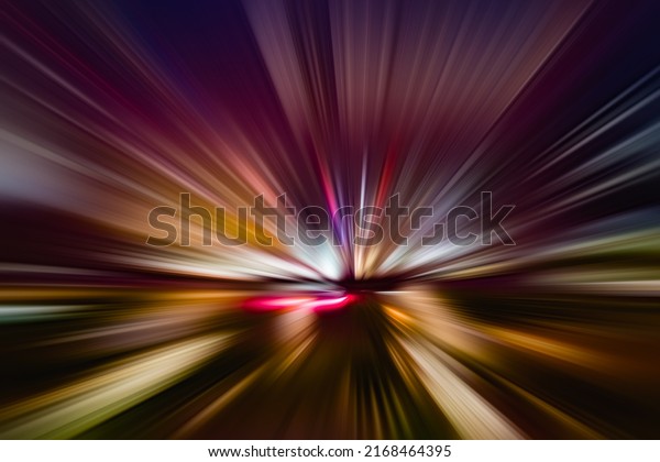 COLORFUL FLASHING LIGHTS ON DARK\
BACKGROUND, EFFECTS BACKDROP, SPEED LINES ON THE NIGHT CITY\
STREET