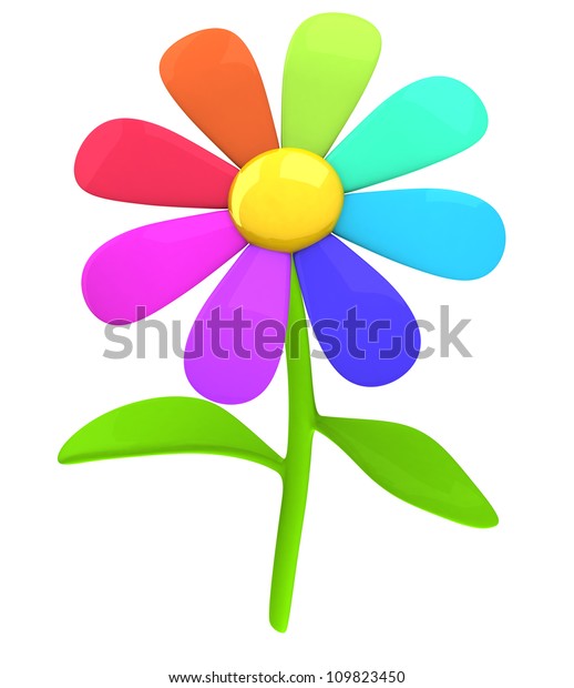 Colorful Flower Icon 3d Stock Illustration 109823450