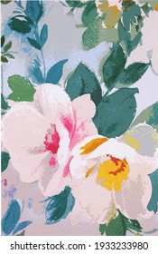 	
Colorful Flowers Background.watercolor - Illustration