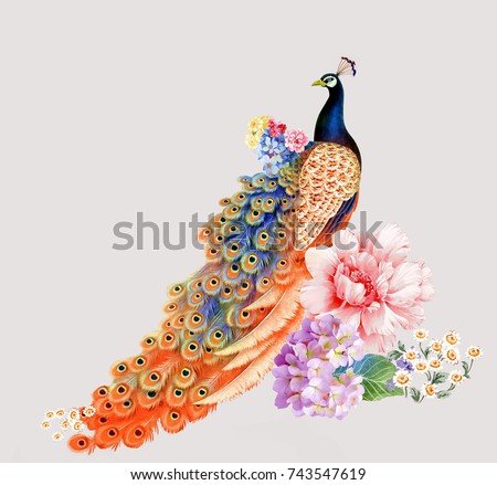 Colorful flowers, the leaves and flowers art design