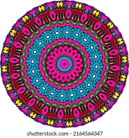 Colorful Foral Mandala Design Background