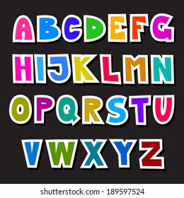 Vector Modern Stylized Colorful Font Alphabet Stock Vector (Royalty ...