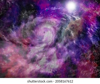 A Colorful Galaxy In Space. Computer Desktop Wallpaper.