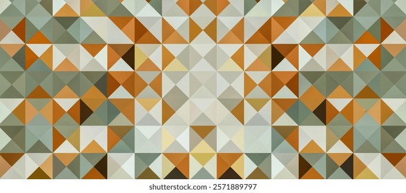 Colorful Geometric Abstract Pattern with Triangular Shapes and Warm Tones. 