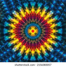 Colorful Geometric Kaleidoscope Tie Dye Pattern Stock Illustration