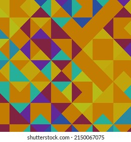 Colorful Geometric Texture - Squares And Triangles, Energetic, Warm Color Scheme