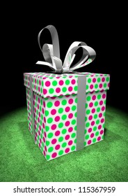 colorful gift box with silver ribbons - Shutterstock ID 115367959