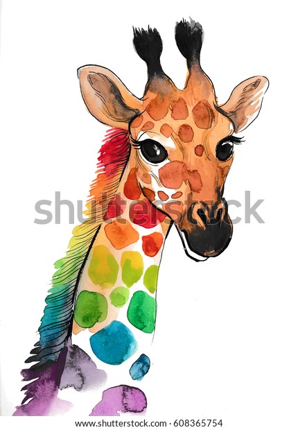 Colorful Giraffe のイラスト素材