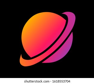 Colorful Globe Logo Black Background Perfect Stock Illustration ...