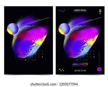 Colorful Gradient Event Flyer with Abstract Elements - Powered by Shutterstock