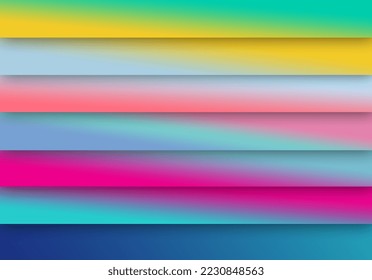 Colorful gradient stairs like 3D shape and oblique color over them in gradient