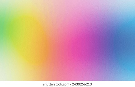 Colorful grainy gradient mesh background in bright rainbow colors Stock Illustration
